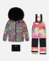 Deux Par Deux Girl Two-piece Play Snowsuit In Multi
