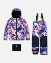 Deux Par Deux Girl Two-piece Teknik Snowsuit In Multi
