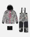 Deux Par Deux Kids'  Girl Two-piece Teknik Snowsuit In Black