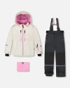Deux Par Deux Kids'  Girl Two-piece Teknik Snowsuit In Multi