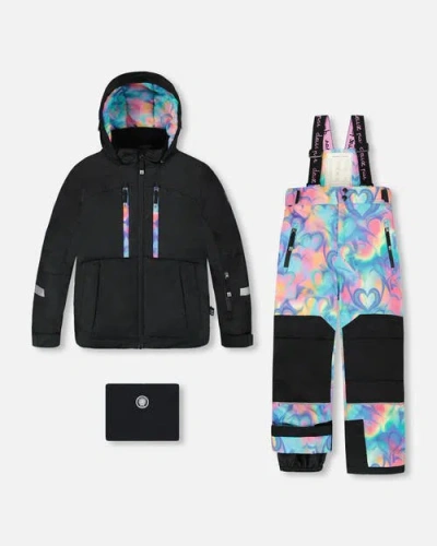 Deux Par Deux Kids'  Girl Two-piece Teknik Snowsuit In Multi