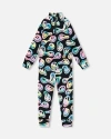 Deux Par Deux Kids'  Girl Two-piece Thermal Underwear Set In Black