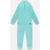 Deux Par Deux Girl Two-piece Thermal Underwear Set In Blue