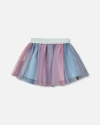 Deux Par Deux Girls' Vertical Striped Tulle Skirt - Big Kid In Multicolor Print Stripe