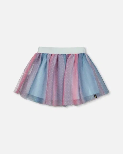 Deux Par Deux Girls' Vertical Striped Tulle Skirt - Big Kid In Multicolor Print Stripe