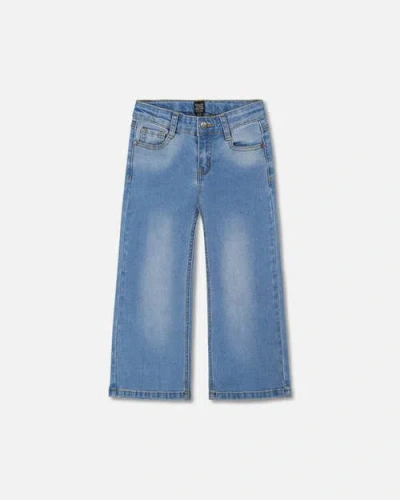 DEUX PAR DEUX DEUX PAR DEUX GIRL'S WIDE LEG JEANS DENIM BLUE
