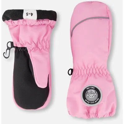 Deux Par Deux Kids'  Girl Winter Mittens Play In Pink