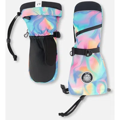 Deux Par Deux Kids'  Girl Winter Mittens Teknik In Blue