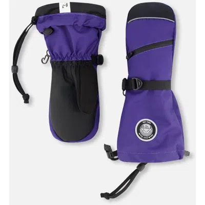 Deux Par Deux Kids'  Girl Winter Mittens Teknik In Purple