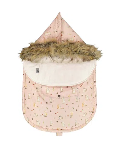 Deux Par Deux Girls' Animal Bunting Bag Velour Lined Car Seat And Stroller - Baby In Neutral