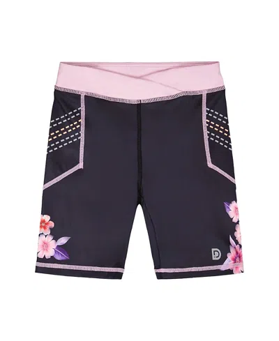 Deux Par Deux Girls' Athletic Biker Shorts - Little Kid In Black