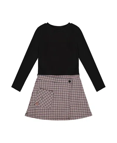 Deux Par Deux Girls' Bi-material Dress - Big Kid