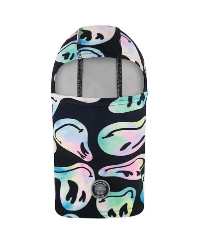 Deux Par Deux Girls' Brushed Jersey Balaclava Smiley Face - Little Kid, Big Kid In Black