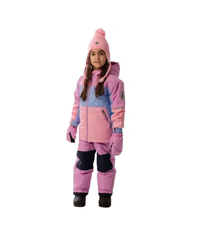 Deux Par Deux Girls' Chill Lightweight Hooded Jacket & Foot Strap Pants Two Piece Snowsuit - Big Kid In Yellow