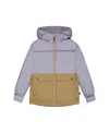 Deux Par Deux Girl's Colorblock Mid-season Jacket Lilac And Taupe In Lilac And Taupe