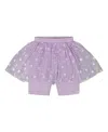 Deux Par Deux Girls' Crinkle Biker Short With Flower Mesh Skirt - Big Kid