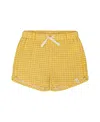 Deux Par Deux Girls' Crinkle Short - Little Kid In Pale Yellow And White