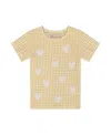 Deux Par Deux Girls' Crinkle Top With Applique - Big Kid