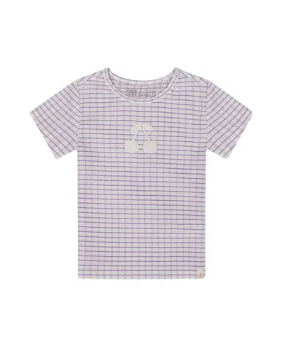 Deux Par Deux Girls' Crinkle Top With Applique Checkered - Big Kid