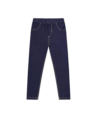 Deux Par Deux Girls' Denim Look Pull-on Skinny Jeggings - Baby In Blue