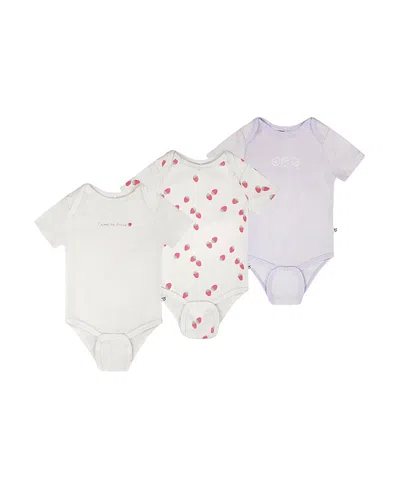Deux Par Deux Girls' Evolutive Cotton Jersey 3 Pack Onesie - Baby In White