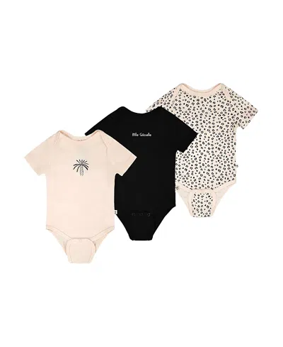 Deux Par Deux Girls' Evolutive Organic Cotton Jersey 3 Pack Onesie - Baby In Pattern