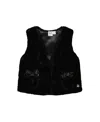 Deux Par Deux Girls' Faux Fur Vest - Little Kid In Anthracite