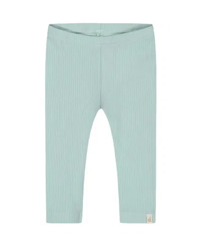 Deux Par Deux Girls' Flat Back Rib Capri Legging - Little Kid In Pale Teal