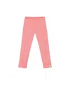 Deux Par Deux Baby Girl's Flat Back Rib Leggings Coral Pink In Coral Pink