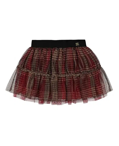 DEUX PAR DEUX DEUX PAR DEUX GIRLS' GLITTERING PLAID TULLE SKIRT - LITTLE KID