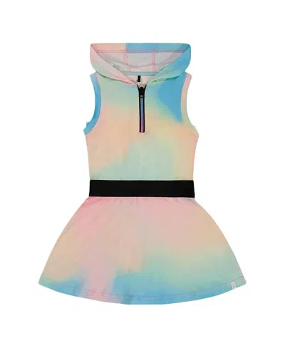 DEUX PAR DEUX DEUX PAR DEUX GIRLS' HOODED DRESS WITH ELASTIC WAIST - LITTLE KID