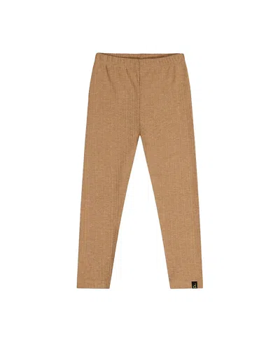 Deux Par Deux Girls' Jacquard Chevron Elastic Waist Leggings - Big Kid In Brown
