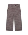 Deux Par Deux Jacquard Knit Flare Pants With Houndstooth