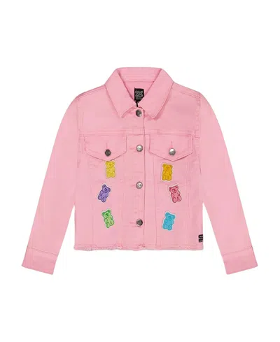 DEUX PAR DEUX DEUX PAR DEUX GIRLS' JEAN JACKET WITH EMBROIDERY GUMMIES - LITTLE KID