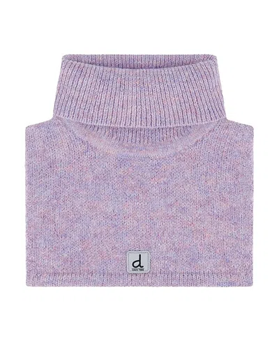 Deux Par Deux Girls' Knit Fleece Lined Foldover Turtle Neckwarmer - Baby In Lavender