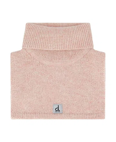 Deux Par Deux Girls' Knit Fleece Lined Foldover Turtle Neckwarmer - Baby In Pink