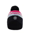 Deux Par Deux Girl's Knit Hat Gradient Blue, Coral And Fuschia