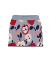 Deux Par Deux Knit Skirt With Apple Heart Jacquard