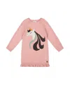 Deux Par Deux Knitted Dress With Unicorn Intarsia In Pink