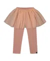Deux Par Deux Leggings With Tulle Skirt In Pink