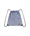 Deux Par Deux Leopard Practical Lightweight Spacious Drawstring Bag In Blue