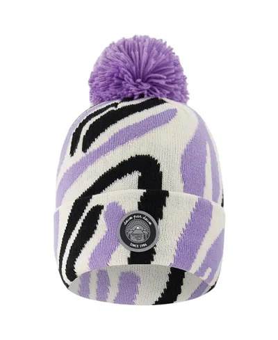 Deux Par Deux Girls' Lined Knit Allover Pompom Hat - Little Kid, Big Kid In Purple