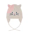 Deux Par Deux Girls' Lined Knit Hat With Ears - Baby In Multi