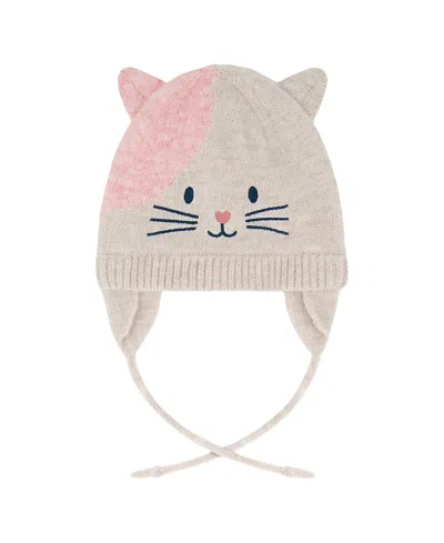 Deux Par Deux Girls' Lined Knit Hat With Ears - Baby In Multi