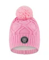 Deux Par Deux Girls' Lined Knit Pompom Hat - Little Kid, Big Kid In Pink