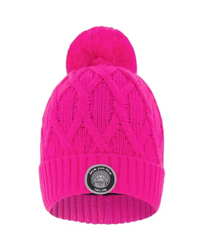 Deux Par Deux Girls' Lined Knit Pompom Hat - Little Kid, Big Kid In Pink