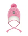 Deux Par Deux Lined Winter Hat With Pompom In Pink