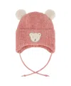 Deux Par Deux Girls' Lined Winter Knit Hat With Ear Flaps - Baby In Brown