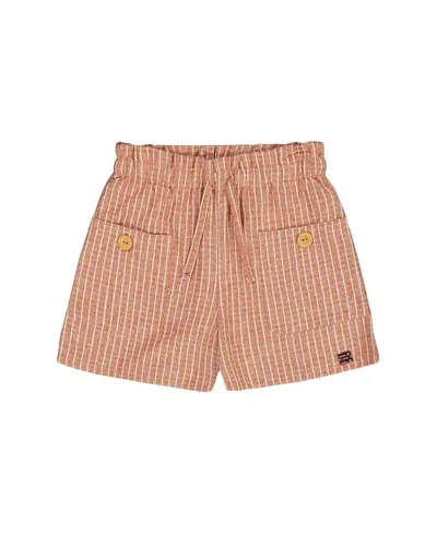Deux Par Deux Girls' Linen Short With Pockets- Little Kid