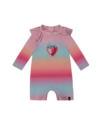 DEUX PAR DEUX DEUX PAR DEUX GIRLS' LONG SLEEVE ONE-PIECE RASHGUARD - BABY